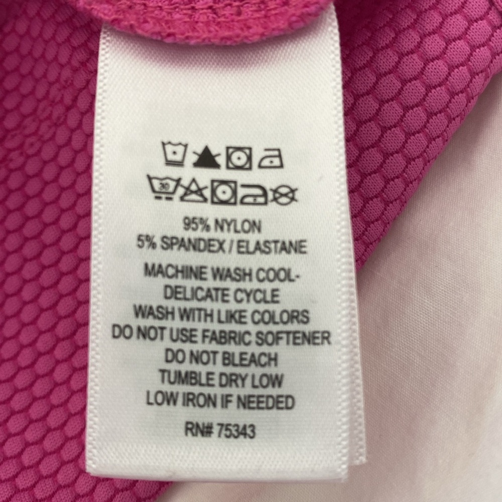 Tommy Bahama Active women’s hot pink fuschia 1/2 zip performance top Sz L - Picture 9 of 10